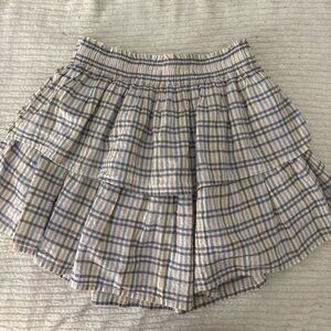 Aerie Plaid Skirt - Blue and White